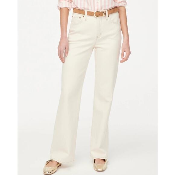 J Crew Full Length Slim Wide Leg Ecru Jeans US Women's 29 New - Picture 1 of 6